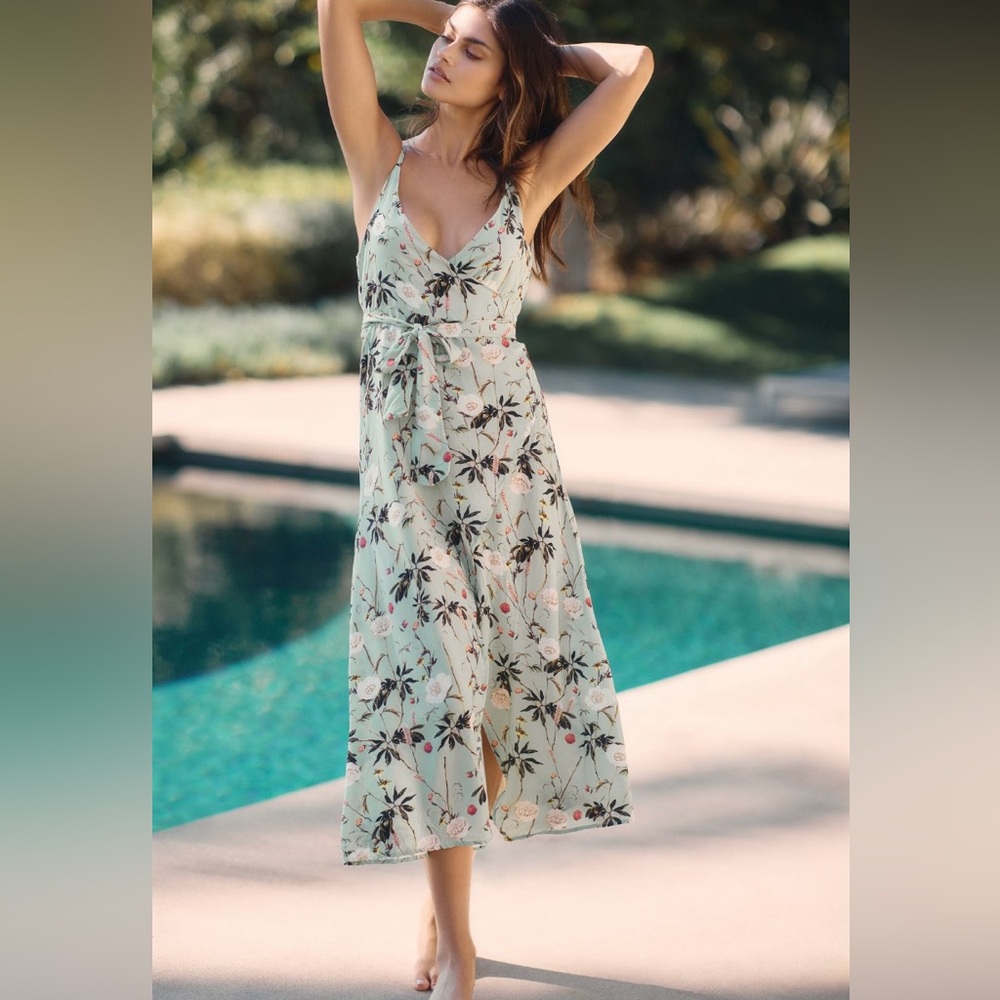 Malai Blooming Garden Mar Wrap Dress Sz large